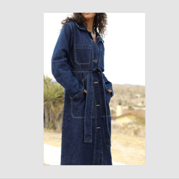 NWT ROLLA'S Bijou Denim Trench Color Alice Dark Wash Size Medium M MSRP $199 - Picture 1 of 15